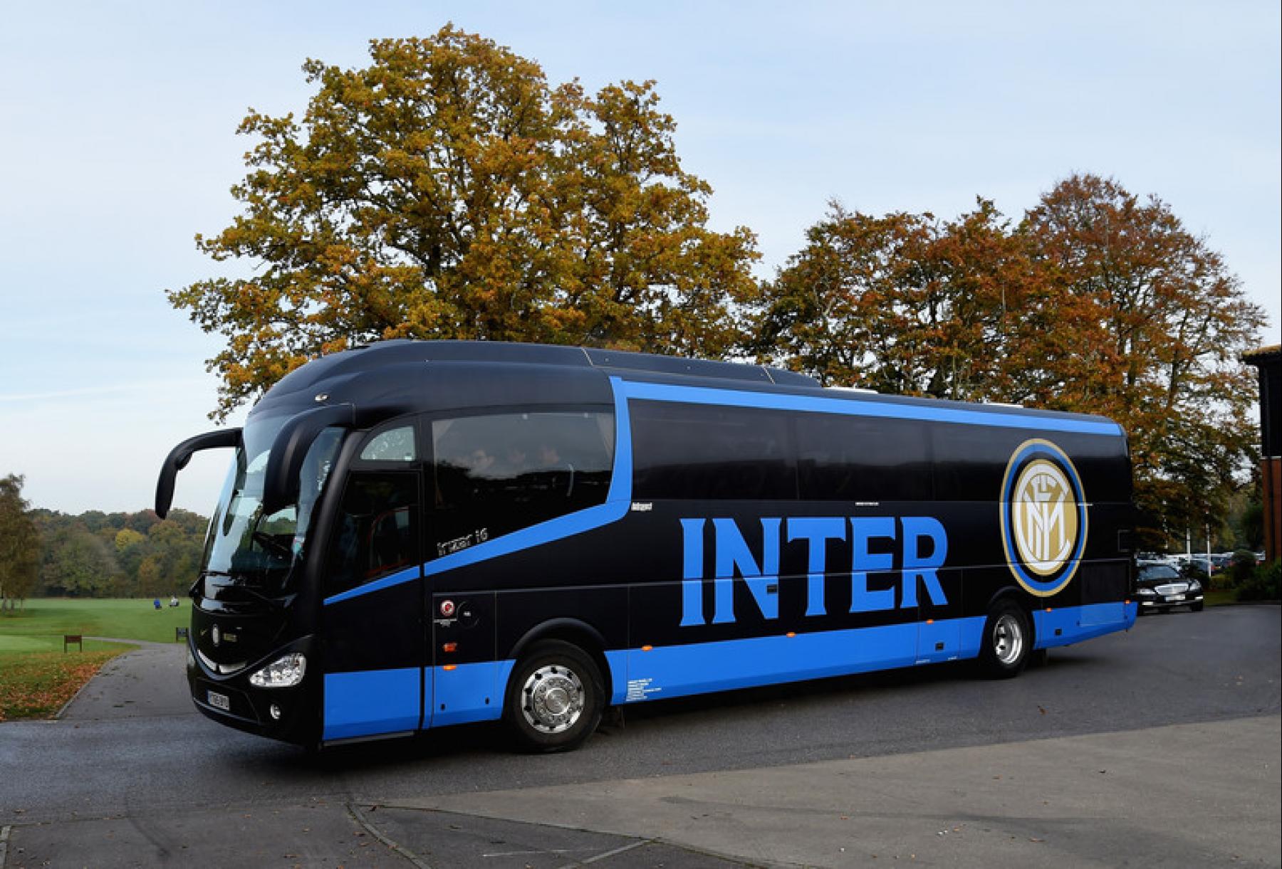 Full colour printed wrap for Inter Milan's team bus